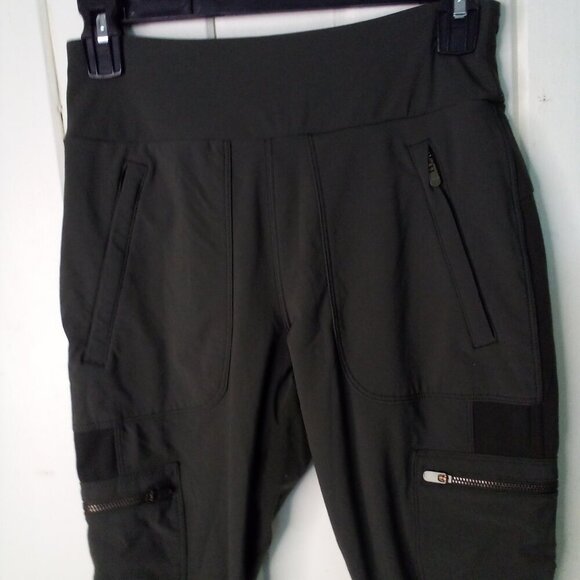 Athleta Pants Women 4 Ankle Cropped Cargo Zip Pockets Active Green - Picture 3 of 15